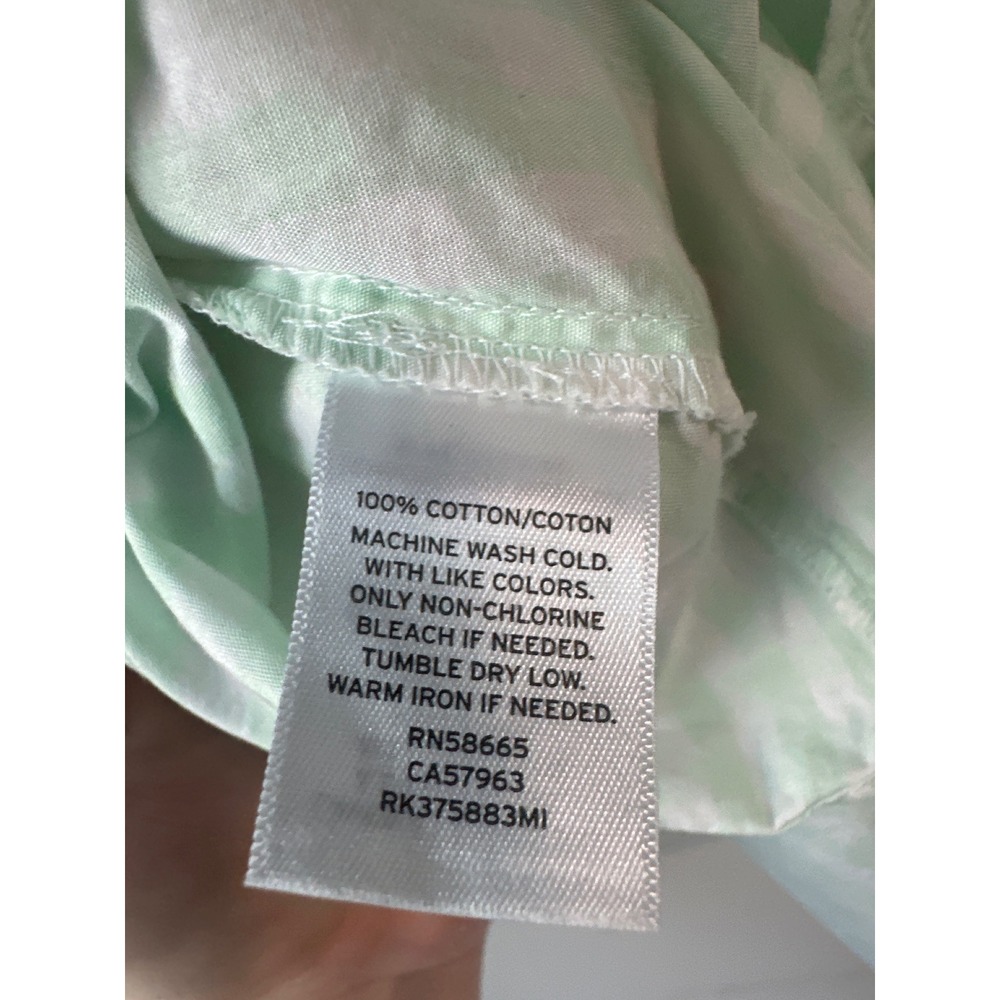 Abound Mint Green Gingham Off The Shoulder Ruffle Cotton Blouse Large - Picture 7 of 8